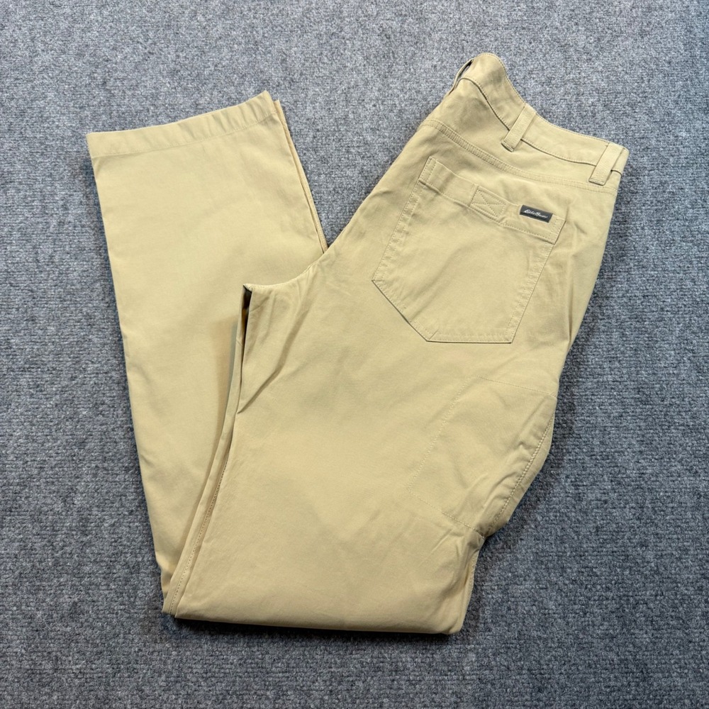 Eddie Bauer Mens Horizon Guide Chino Pants 36x34 Khaki Tan Stretch Hiking Travel